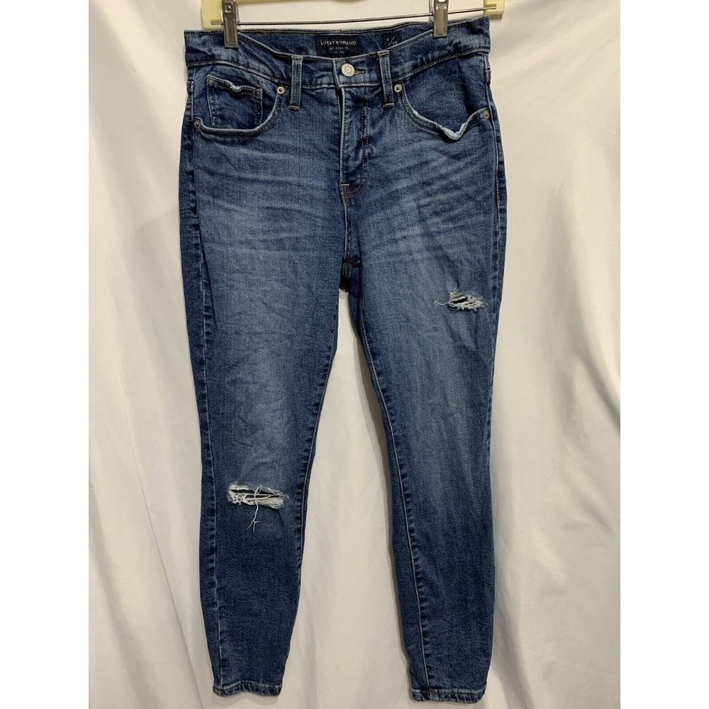 Lucky Brand Womens Jeans Ava Mid Rise Skinny 6/28 Ankle Distressed